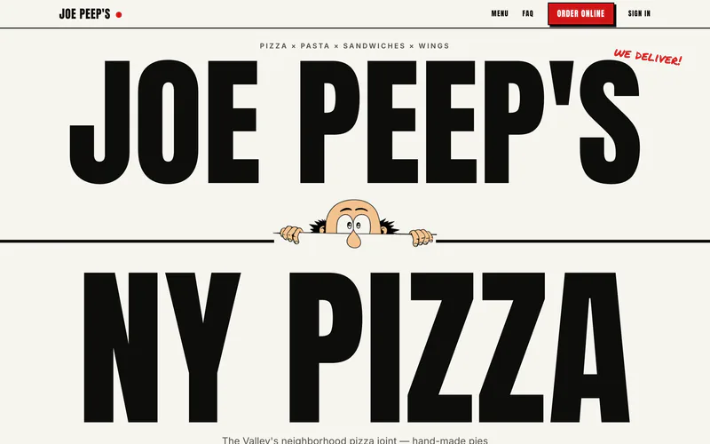 Joe Peep’s’s website, built with Designer Websites
